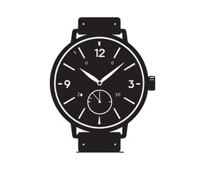 hand watch silhouette vector