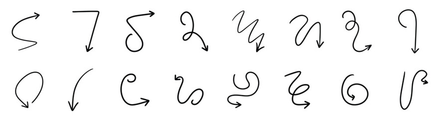 Abstract Arrow Doodle Collection. Vector