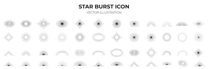 Star burst icon. Star burst icon set. Vintage decoration.