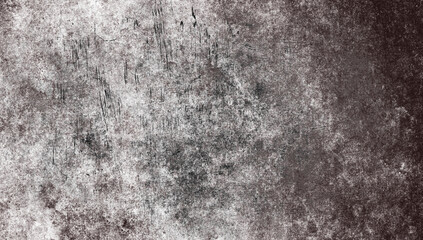 Obraz premium Black and white scratched grunge isolated on background, old film effect. Distressed retro paper abstract stock illustration cracked texture overlays for space or text.
