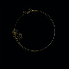 golden frame with flowers