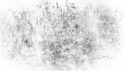 Naklejka premium Black and white scratched grunge isolated on background, old film effect. Distressed retro paper abstract stock illustration cracked texture overlays for space or text.