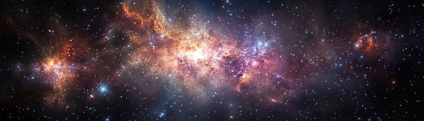 Fototapeta premium Stunning cosmic landscape showcasing vibrant colors and celestial formations in the vast expanse of the universe.