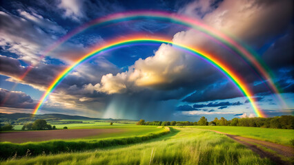 Obraz premium rainbow over field