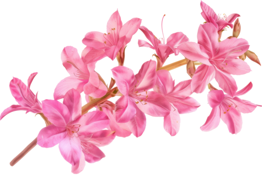 Close-up of a beautiful pink flower blossom isolated on white background. Perfect for botanical, floral, and nature-themed projects.