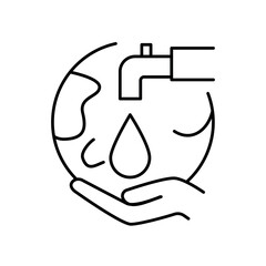 Water consumption line color icon. Sign for web page, mobile app,