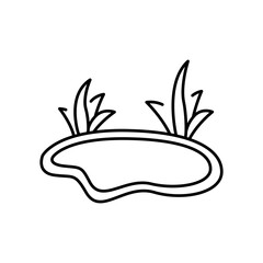 Water lake line color icon. Sign for web page, mobile app,