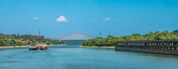 Approaching Cernavodă at the Danube end of the Danube–Black Sea Canal, Romania