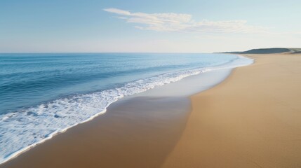 Fototapeta premium A Tranquil Coastal Landscape with Island in Distance