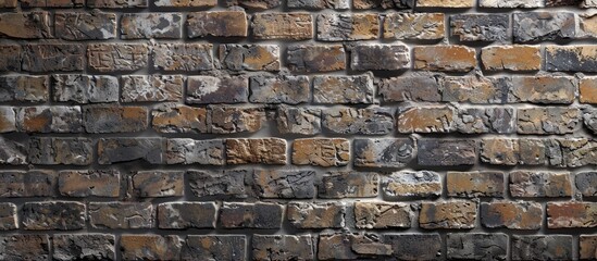 Obraz premium A brick wall constructed with a mix of antique and contemporary bricks serves as a versatile background suitable for various design projects and presentations offering ample copy space image