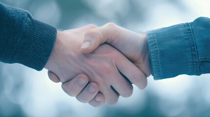Close-Up Image of Interlocked Hands in a Handshake