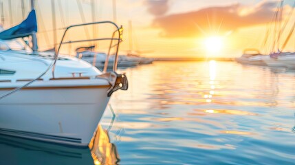 Serene Sunset Sailboat at a Tranquil Harbor
