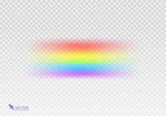 Rainbow Shape arch realistic isolated on transparent background. Colorful light and bright design element. Symbol of rain, sky, clear, nature. Graphic object Vector format