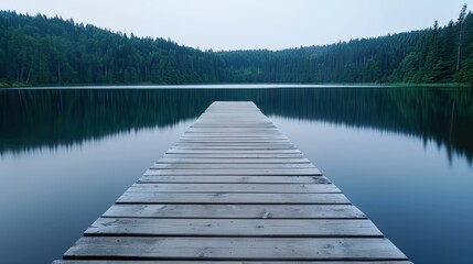 Coastal Wooden Dock Featuring Twelve Planked Surface