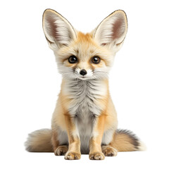 Obraz premium Captivating Close-up Portrait of Fennec Fox Against Plain White Background Transparent PNG
