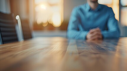 Wooden Table with Sunlight Shadow Patterns