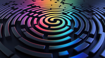 Maze in shape of fingerprint. 