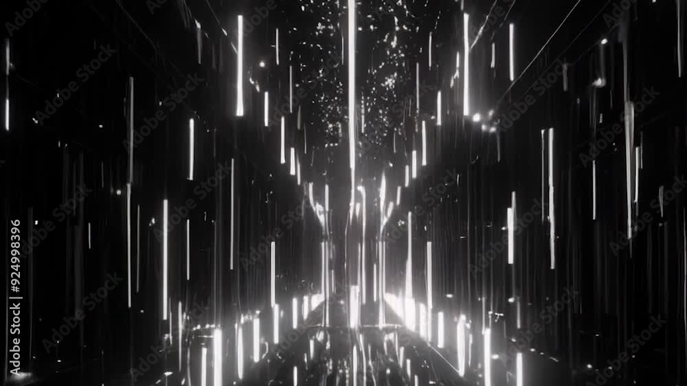 Poster abstract futuristic digital background with glowing vertical lines light effects in dark technology science fiction smooth zoom in animation video
