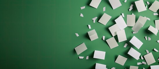 Message to uplift spirits on pieces of paper against green backdrop conveying a symbolic feel better message with ample copy space image