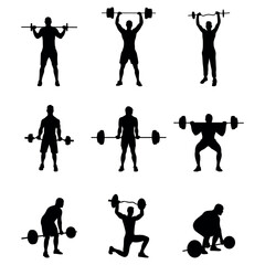 black bodybuilding icon with wight background