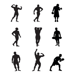 Naklejka premium black bodybuilding icon with wight background