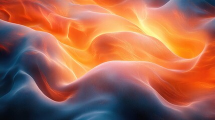 Fototapeta premium Abstract Wavy Pattern in Orange, Yellow, and Blue Hues