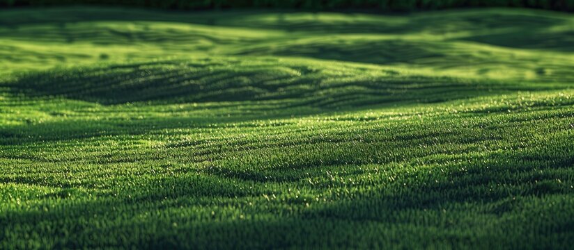 Grassy background texture showcasing a picturesque garden scene suitable for sports backgrounds like football pitches and golf courses featuring a textured green lawn pattern ideal for various design