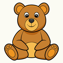 2d sitting teddy bear vector illustration