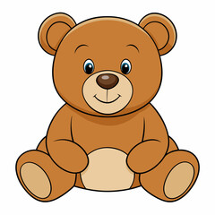 2d sitting teddy bear vector illustration