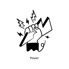 Power vector outlineStyle Design Vector Stock illustration. 