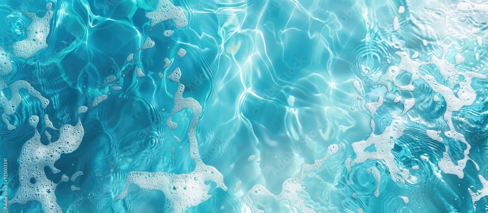 Poster background of pool water in blue and white colors with space to add images. copy space image. place 