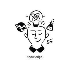 Knowledge vector outlineStyle Design Vector Stock illustration. 