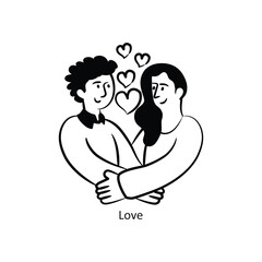 Love vector outlineStyle Design Vector Stock illustration. 