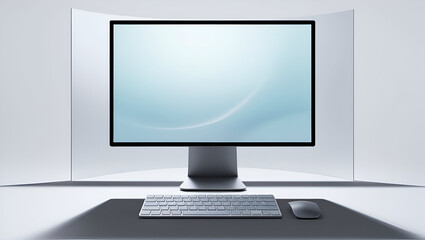 Fototapeta premium computer monitor with keyboard and mouse