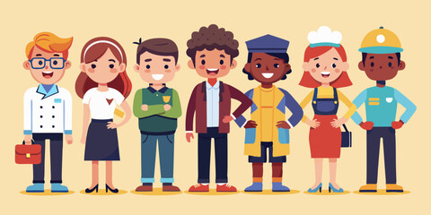 Set of characters of men and women of various professions. People working in various fields of work. Occupation
