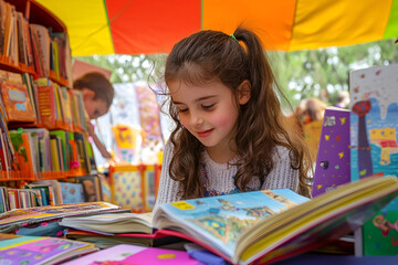 children read books at the carnival book fair to promote reading culture