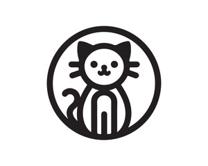 Silhouette Cat logo design icon symbol illustration