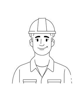 recommend clip art: Labor.eps . Line Art Illustration of Smiling Construction Worker  Icon. Labor day. Worker's day.