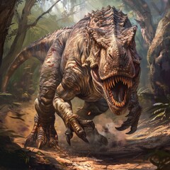 Fototapeta premium Tyrannosaurus Rex in the Jungle.