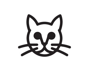 Cat logo design icon symbol vector template. Silhouette cat