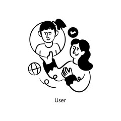 User vector outlineStyle Design Vector Stock illustration. 