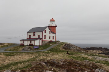 The Ferryland Lighthouse on the east coast of Newfoundland Canada