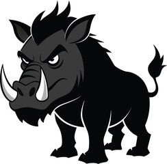Wild Angry Pig Boar Vector Image | Fierce Boar Illustration. this vector illustration captures the aggressive spirit of a wild boar.