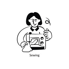 Sewing  vector outlineStyle Design Vector Stock illustration. 