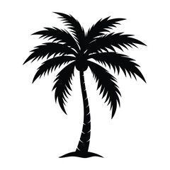 Palm tree silhouette vector illustration with black and white color