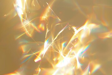 Warm background with bright iridescent sunlight flares and colorful refractions