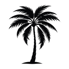 Palm tree silhouette vector illustration with black and white color