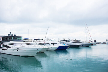 Parking for boats and yachts in the seaport