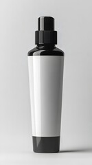 Sleek and Minimalist Cosmetic Bottle on Plain White Background