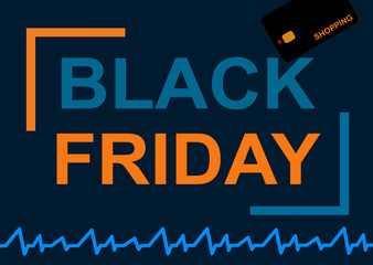 Banner, black friday, dark background, special shopping day.
